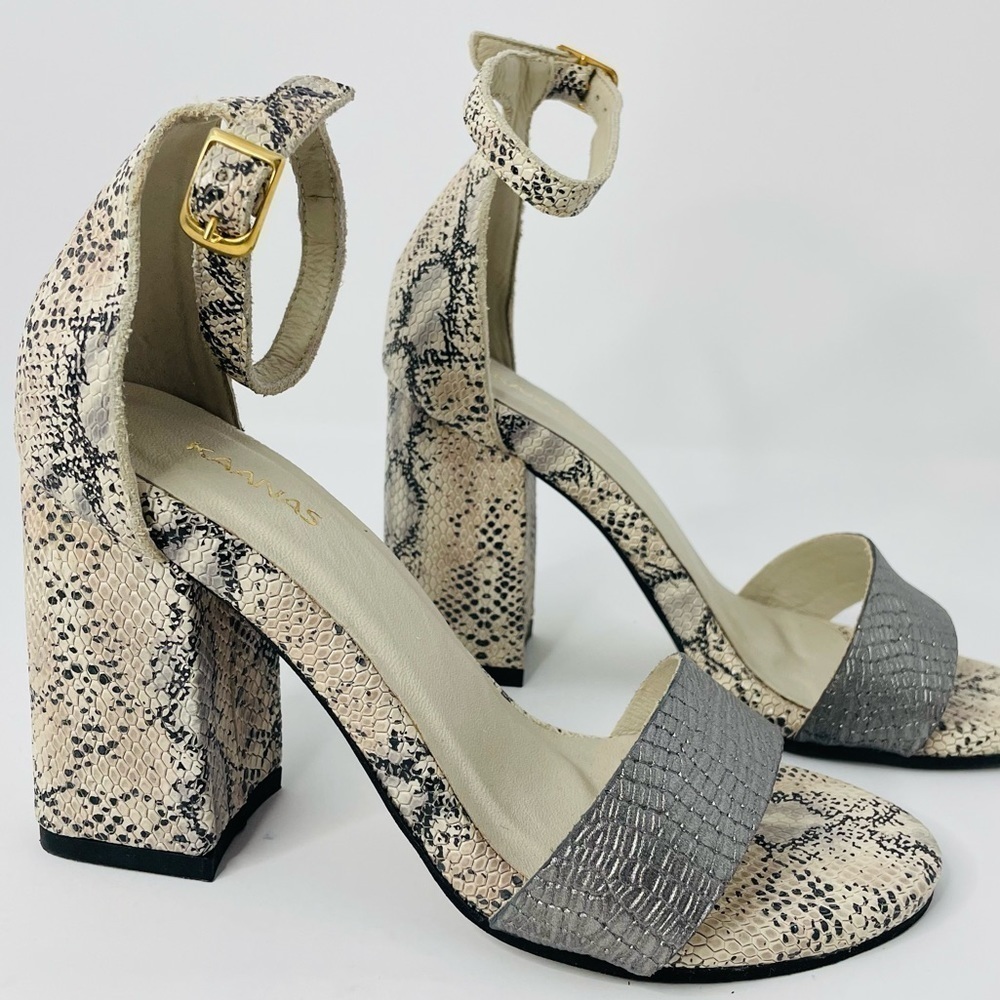 KAANAS Women's Tenedos Heel high ankle strap Open Toe Sandal Shoe Heeled Sz 5M. - Picture 2 of 6